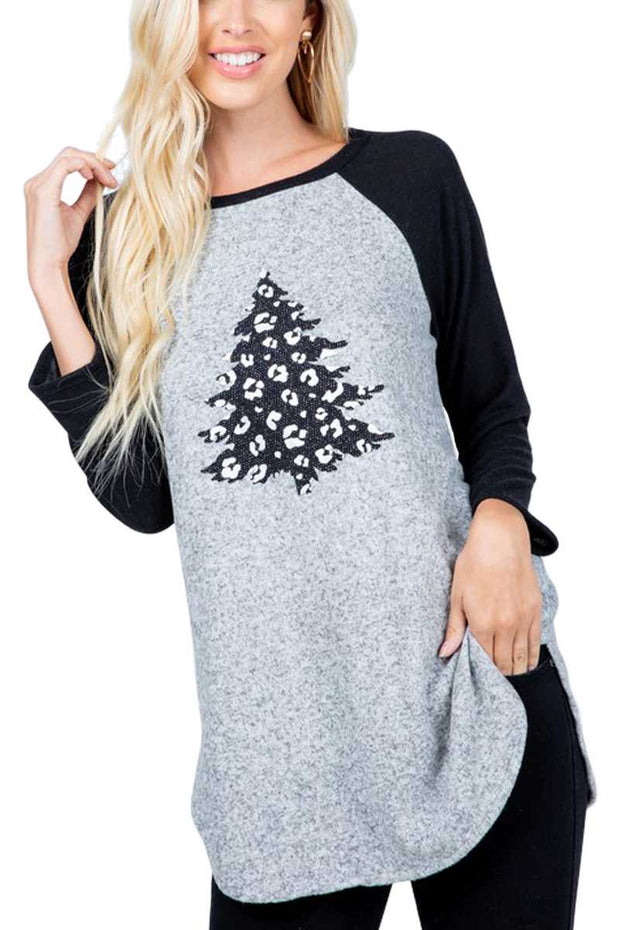 SALE!! 96 GT-B {Under The Tree} Black/Silver Christmas Tree Top PLUS SIZE 1X 2X 3X