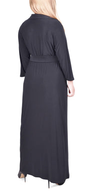 SALE!! LD-Z  M-109 {NY Collection} Black Faux-Wrap Maxi Dress Retail $70.00 PLUS SIZE 2X