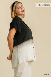 SALE!! 71 PSS {Time To Step Out} "UMGEE" Black Gradient Button up Tunic PLUS SIZE XL 1XL 2XL