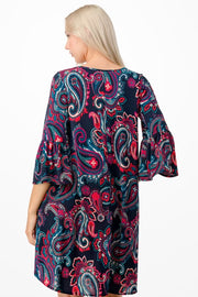 SALE!! 11 PQ-A {Born To Paisley} Black Paisley Print Dress PLUS SIZE 1X 2X 3X