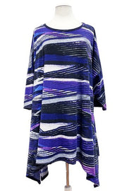 SALE!! 11 PQ {Something Beautiful} Purple/Black Stripe Print Top EXTENDED PLUS SIZE 3X 4X 5X