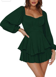 SALE!! 11 RP-A {Be Fearless} Green Romper w/ Tie PLUS SIZE XL