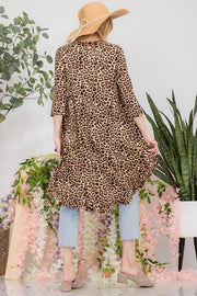 SALE!! 11 PQ-B {My Favorite Place} Leopard Hi/Low Tunic PLUS SIZE XL 2X 3X