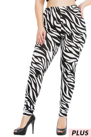 SALE!! BT-99 {Zebra Run} Zebra Print Leggings PLUS SIZE 1X 2X 3X