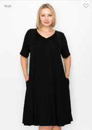 SALE!! 69 SSS-A {Lovely Tonight} Black V-Neck Dress PLUS SIZE 1X 2X 3X