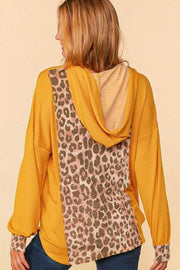 15 HD {Feeling Wild & Free} Mustard Leopard Print Hoodie PLUS SIZE XL 2X 3X