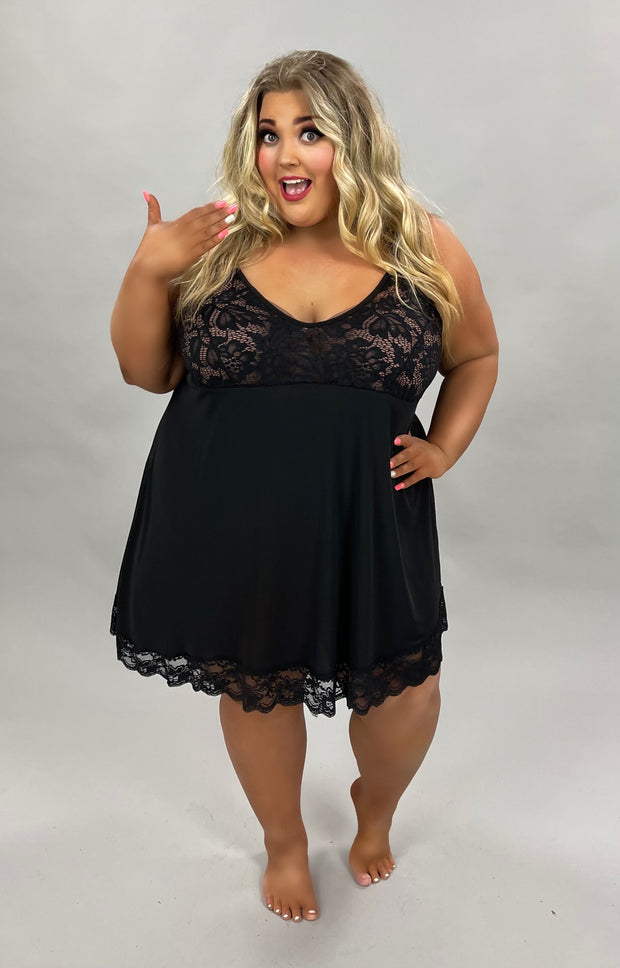 SALE!! 99 SV {Got What You Need} Black Lace Chest Lingerie Gown PLUS SIZE 1X 2X 3X 4X 5X 6X