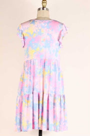 SALE!! 18 PSS-B {One For The Books} Pink Tie Dye Tiered Dress PLUS SIZE 1X 2X 3X