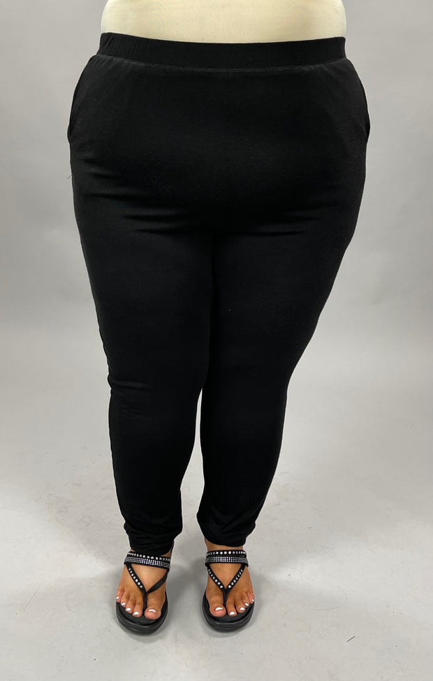 SALE!! BT-99 {Perfect Pair} "Buttersoft" Black Cuffed Leggings PLUS SIZE 1X 2X 3X