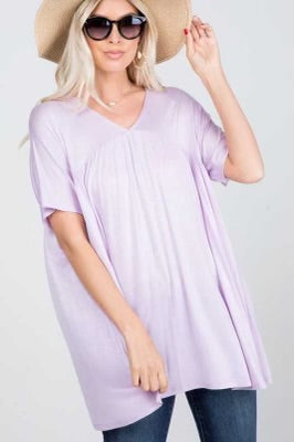 SALE!! 16 SSS-F {Saturday Smiles} Lavender V-Neck Tunic PLUS SIZE 1X 2X 3X