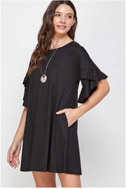 SALE!! 72 SSS-B {Living for Me} Black Dress W/Round Neck Plus Size 1X 2X 3X