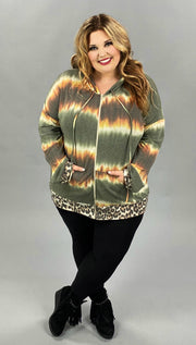 SALE! 26 OT-E {Under Your Skin}  Olive Leopard Contrast Jacket PLUS SIZE XL 2X 3X