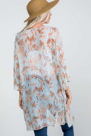 SALE!! 13 OT-Z {Paisley Aware} Blue Sheer Paisley Print Kimono PLUS SIZE XL 2X 3X