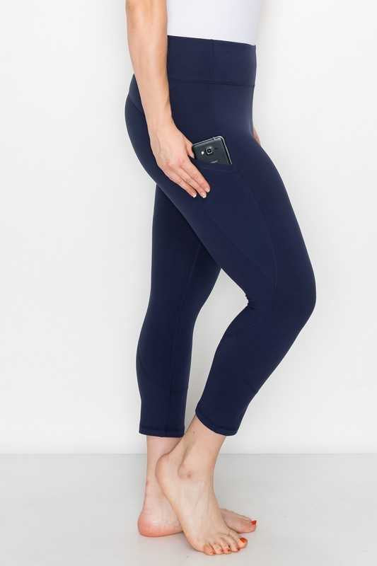 SALE!! LEG-24 {Crunch Time} Navy Yoga Capri Pants  PLUS SIZE 1X 2X 3X