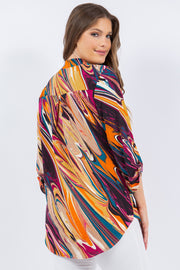 41 PQ {Mend Your Heart} Multi-Color Swirl Print Top PLUS SIZE 1X 2X 3X