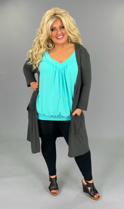 SALE!! {FREE FALLING} CHARCOAL SLOUCHY POCKET CARDIGAN