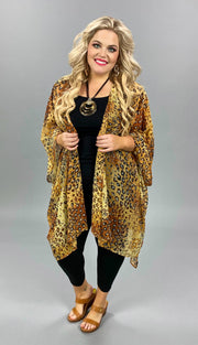 SALE!!  OT-Z {Basic Instincts} Gold/Rust Sheer Leopard Cardigan PLUS SIZE 1X 2X 3X