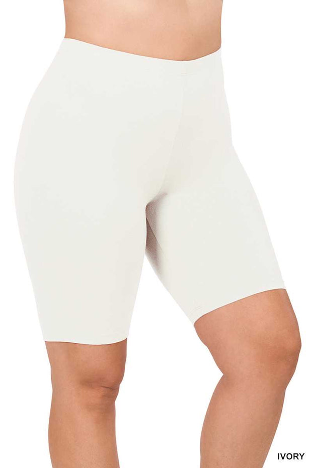 SALE!! BT-99 {Adventure Unlimited} Ivory Biker Shorts PLUS SIZE 1X 2X 3X