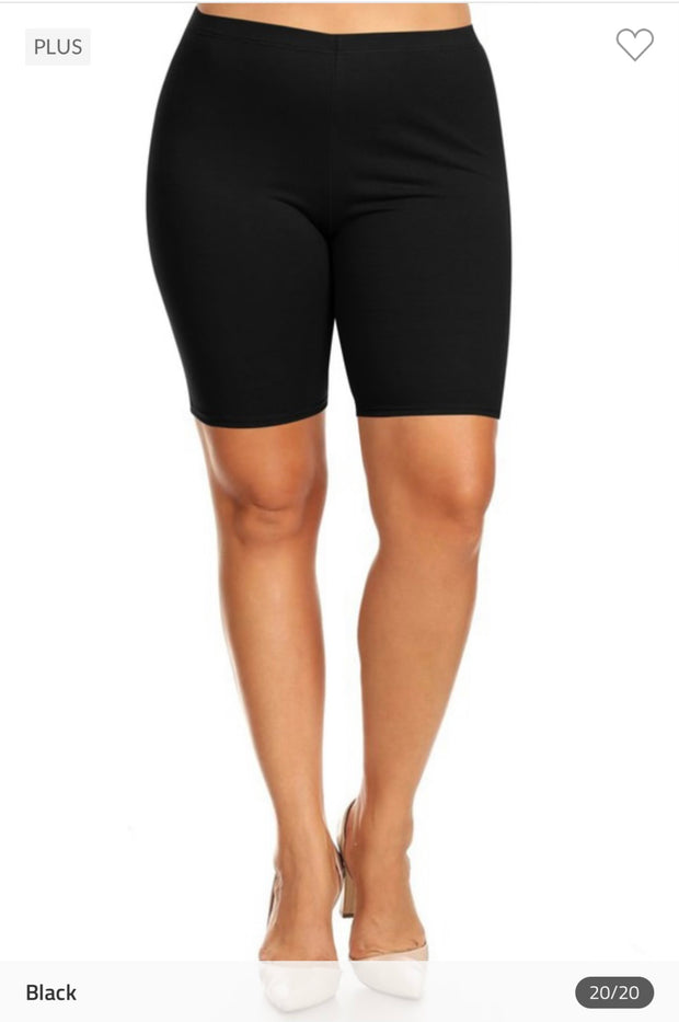 SALE!! LEG-89 {Confident Choice} Black Biker Shorts  PLUS SIZE 1X 2X 3X