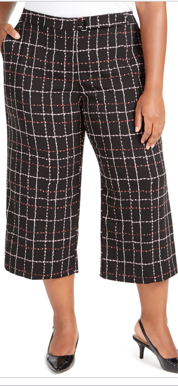 SALE!! BT-M  M-109 {Alfani} Art Blossom Plaid Culottes Retail $84.50 16W 18W 20W