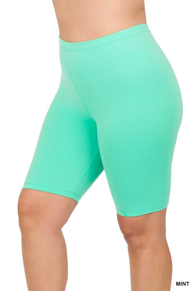 SALE!! BT-99 {Adventure Unlimited} Mint Biker Shorts PLUS SIZE 1X 2X 3X