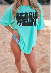 SALE!! 39 GT {Aqua Beach Bum} Aqua Comfort Colors Graphic Tee PLUS SIZE 3X