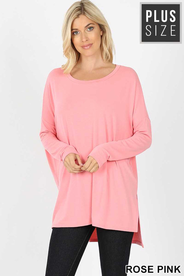 SALE!! 25 SLS-C {A Step Back}  Baby Pink Long Sleeve Top PLUS SIZE XL 2X 3X