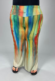 BT-E {Party Inspiration} Multi-Color Striped Palazzo Pants  PLUS SIZE 1X 2X 3X