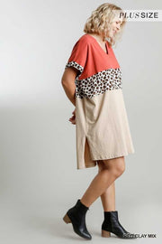 SALE!! 71 CP-B {Naturally Inclined} UMGEE Dress Animal Contrast Plus Size XL 1XL 2XL