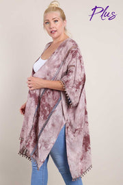 SALE!! 69 OT-F {Color Me Crazy}  Acid Washed Plum Cardigan PLUS SIZE 1X/2X  2X/3X