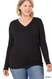 60 SLS-A {Keep You Happy} Black V-NeckTop PLUS SIZE 1X 2X 3X