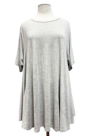 SALE!! 28 SSS {Simple Value} Light Grey Short Sleeve Top PLUS SIZE XL 2X 3X