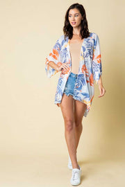 SALE!! OT-M {Palm Beach} Sheer Blue/Orange/ Yellow Cardigan PLUS SIZE 1X 2X 3X