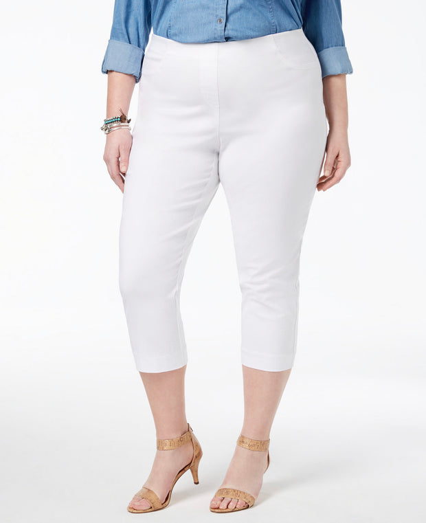 SALE!! BT-Q  M-109  {Style & Co}  White Capri Pants RETAIL $56.50 PLUS SIZE 18W 22W 24W