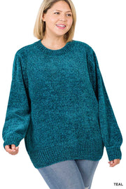 21 SLS-B {Feeling Cozy} Teal Bubble Sleeve Sweater PLUS SIZE 1X 2X 3X