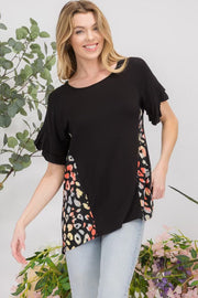 SALE!! 33 CP-J {Touch of Spots} Black Multi Animal  Contrast Top