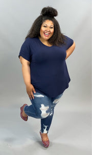 SALE!!   66 SSS-G {Simplistic Ideas} NAVY V-Neck PLUS SIZE 1X 2X 3X