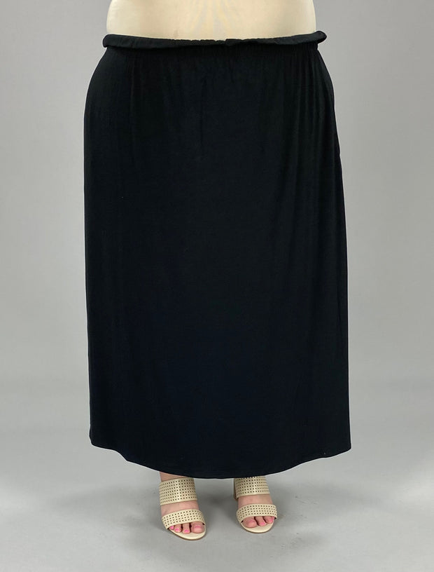 SALE!! BT-Q {Maxi Comfort} Black Maxi Skirt PLUS  SIZE 1X 2X 3X