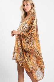 SALE!!  OT-Z {Basic Instincts} Gold/Rust Sheer Leopard Cardigan PLUS SIZE 1X 2X 3X