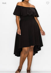 SALE!! LD-C {Time For Love} Black Hi/Low Dress PLUS SIZE 1X 2X 3X