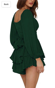 11 RP-A {Be Fearless} Green Romper w/ Tie PLUS SIZE XL