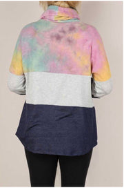 SALE! 34 CP-X {Back Off} Multi Tie Dye Contrast Hoodie PLUS SIZE XL 2X 3X