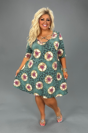 SALE!! 57 PSS-C {Feeling Superior} Teal Criss Cross Tie Dye Dress  EXTENDED PLUS SIZE 3X 4X 5X