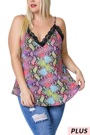 SALE!! SV-X {Colorful Moments} Multi Color Snakeskin Camisole PLUS SIZE 1X 2X 3X