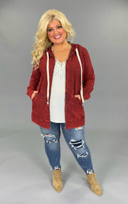 SALE!! OT-M {Worth The Wait} Cabernet Mineral Wash Hoodie Jacket