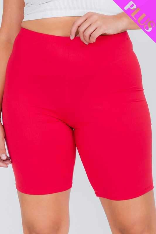 SALE!! LEG-40 {A Stretch Above} RED Biker Short PLUS SIZE 1X 2X 3X