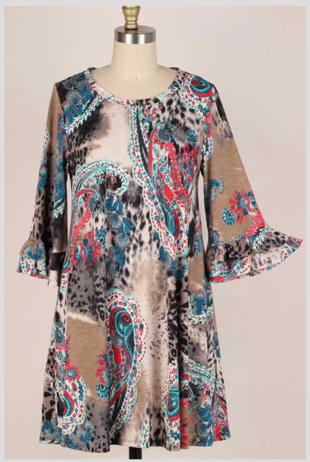 SALE!!  84 PQ-A {Paisley Longing} Multi-Color Paisley Top PLUS SIZE 1X 2X 3X