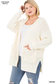 SALE! 57 OT-I {Leading Lady} CREAM Waffle Knit Cardigan PLUS SIZE 1X 2X 3X