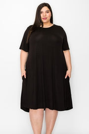 SALE!! 28 SSS-B {Lovely Inside & Out} Black Short Sleeve Dress PLUS SIZE XL 2X 3X