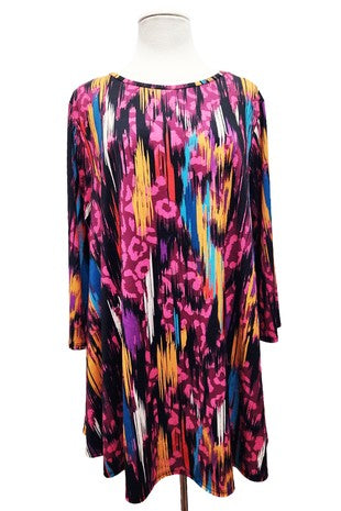 SALE!! 26 PQ {Turning A Few Heads} Magenta Striped Top EXTENDED PLUS SIZE 4X 5X 6X